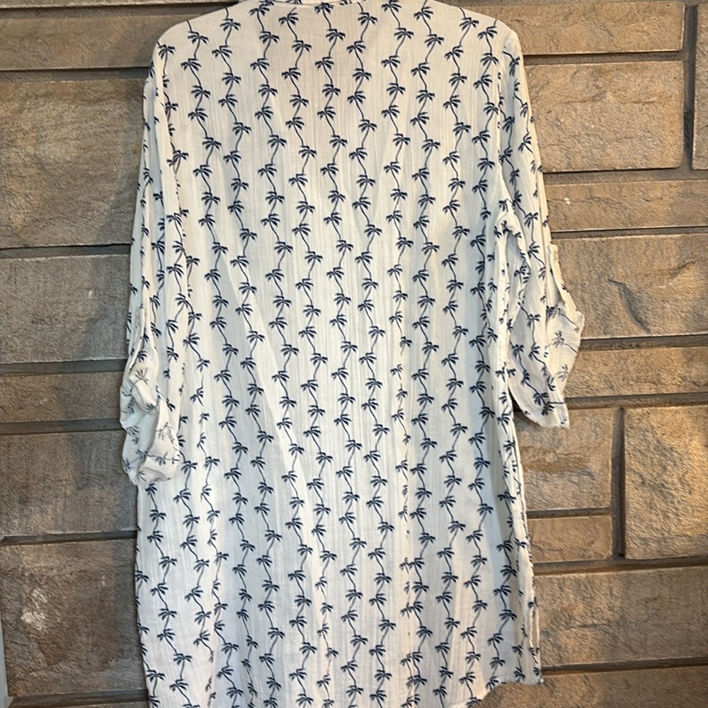 Talbots Palm Tree Print Shirt Dress - Picture 8 of 9